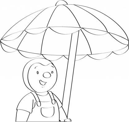 coloriage t choupi sous le parasol